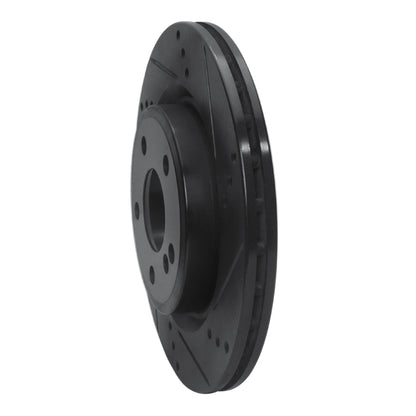 R1 Concepts R1 14-19 Mercedes-Benz CLA250 Rear Right Drilled & Slotted Black Brake Rotor