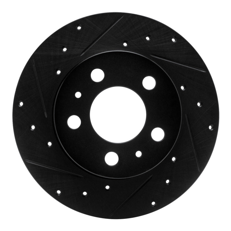 R1 Concepts R1 67-72 Volvo 142 Front Left Drilled & Slotted Black Brake Rotor