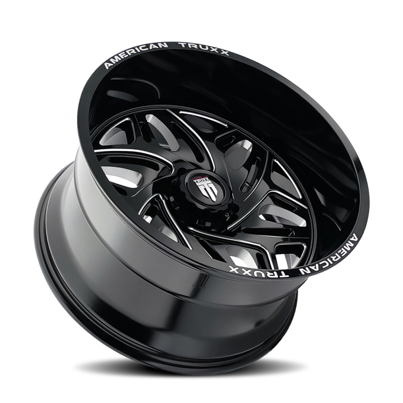 American Truxx AT1914 Euphoria 22x12 / 6x135 BP / -44mm Offset / 87.1mm Hub Gloss Black Milled Wheel
