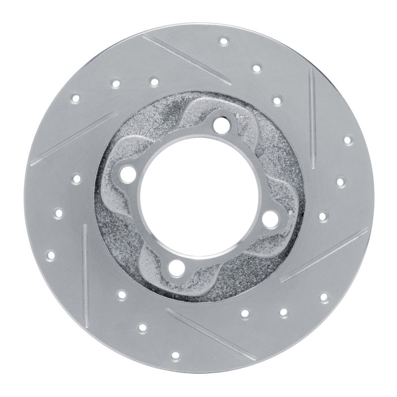 R1 Concepts R1 81-85 Mazda GLC Front Right Drilled & Slotted Silver Brake Rotor
