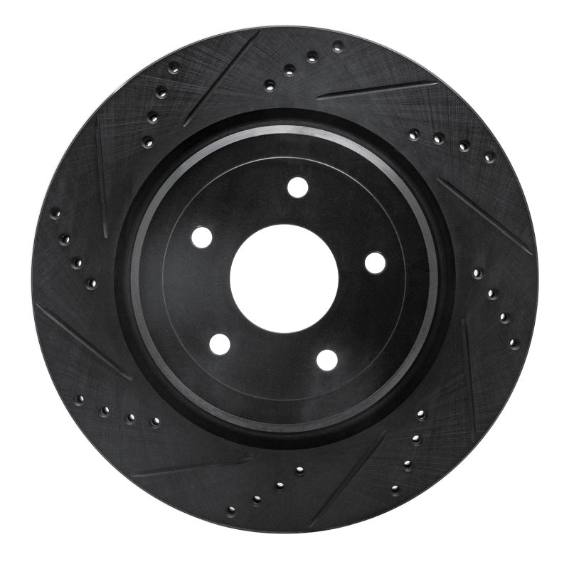 R1 Concepts R1 06-13 Chevrolet Corvette Rear Left Drilled & Slotted Black Brake Rotor