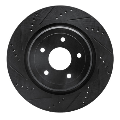 R1 Concepts R1 06-13 Chevrolet Corvette Rear Left Drilled & Slotted Black Brake Rotor