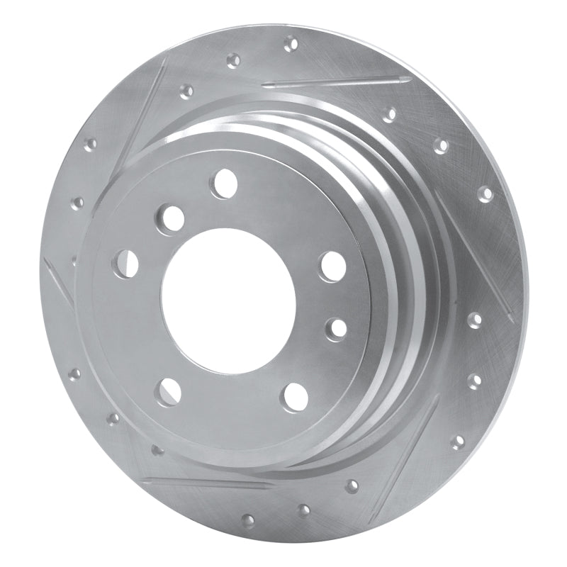 R1 Concepts R1 81-86 BMW 733I Rear Left Drilled & Slotted Silver Brake Rotor