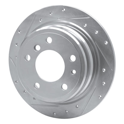 R1 Concepts R1 81-86 BMW 733I Rear Left Drilled & Slotted Silver Brake Rotor