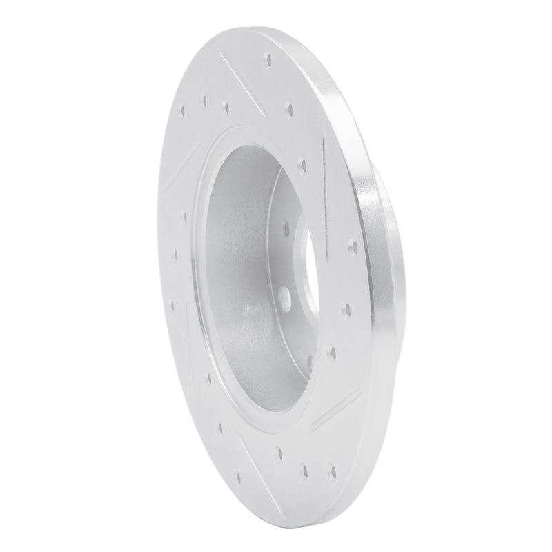 R1 Concepts R1 84-87 Honda Civic Hatchback Front Left Drilled & Slotted Silver Brake Rotor