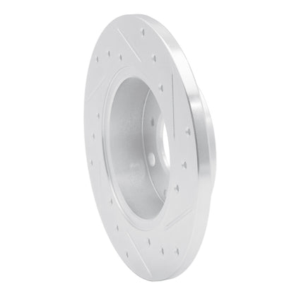 R1 Concepts R1 84-87 Honda Civic Hatchback Front Left Drilled & Slotted Silver Brake Rotor