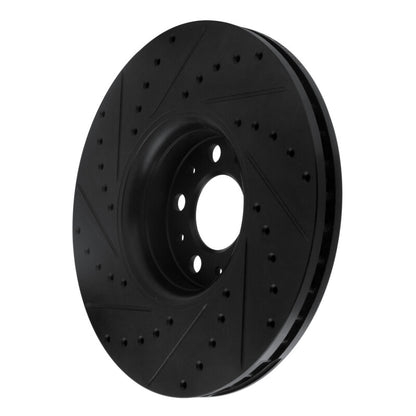 R1 Concepts R1 03-14 Volvo XC90 Front Right Drilled & Slotted Black Brake Rotor