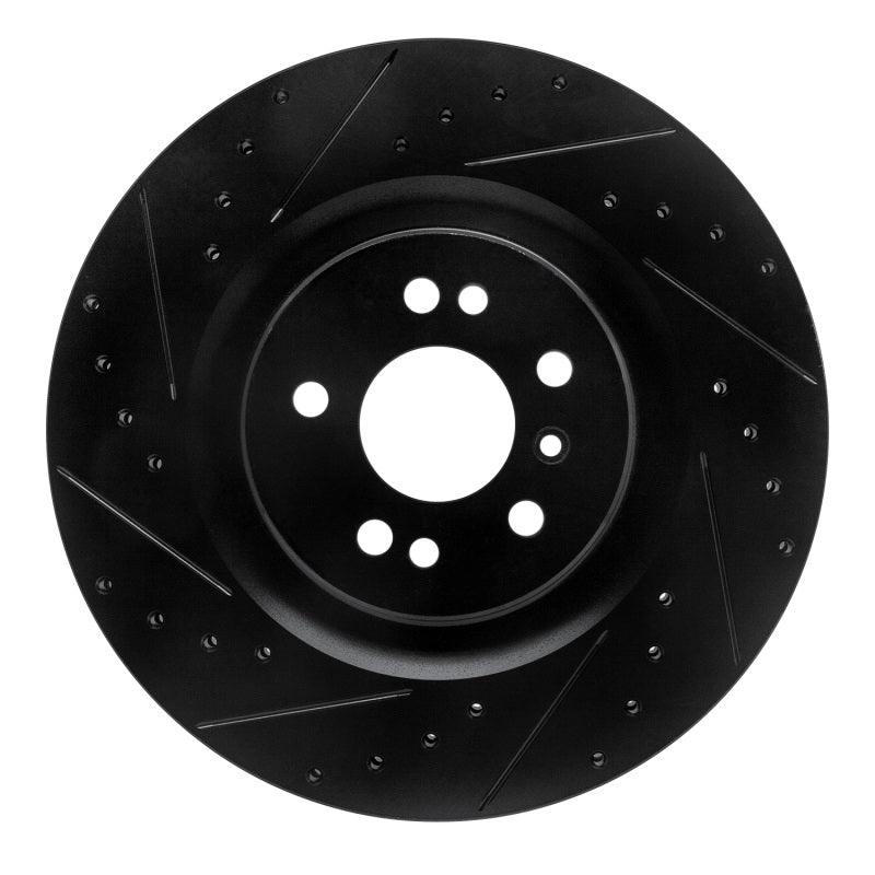 R1 Concepts R1 06-12 Mercedes-Benz GL350 Front Left Drilled & Slotted Black Brake Rotor