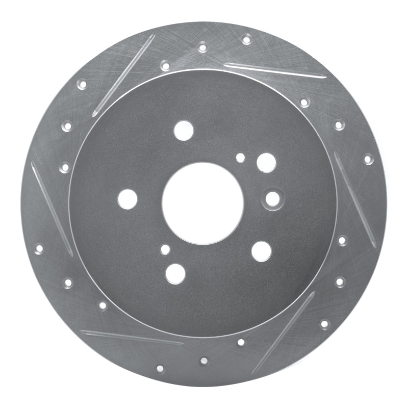 R1 Concepts R1 09-15 Toyota Venza Rear Left Drilled & Slotted Silver Brake Rotor