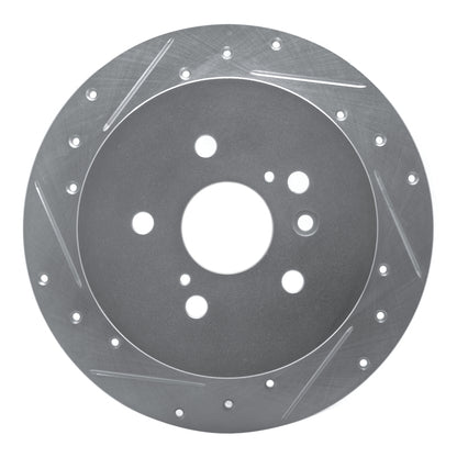 R1 Concepts R1 09-15 Toyota Venza Rear Left Drilled & Slotted Silver Brake Rotor