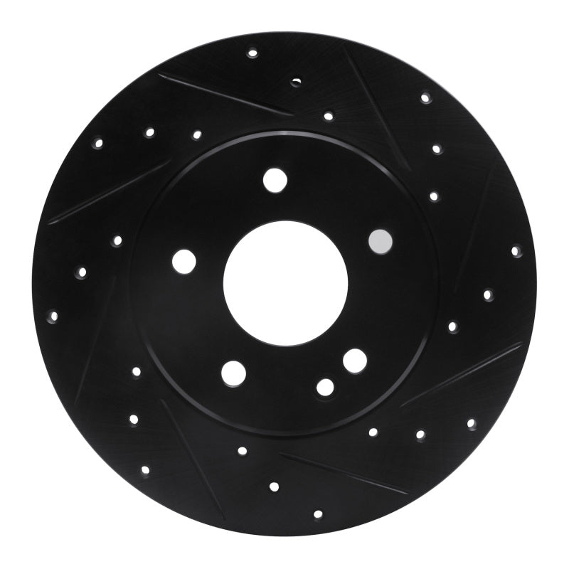 R1 Concepts R1 97-98 Mercedes-Benz C230 Front Right Drilled & Slotted Black Brake Rotor