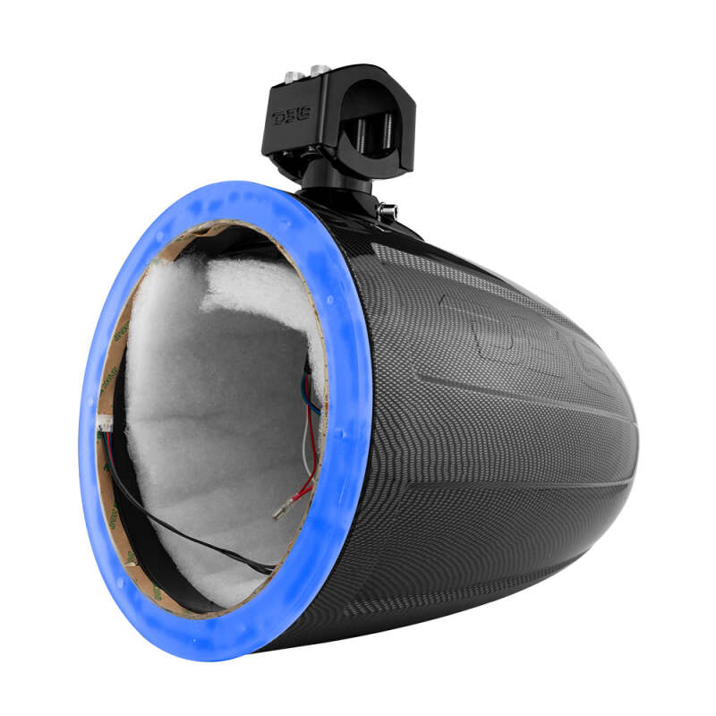 DS18 Marine And Powersports Towers 10in RGB LED Lights Black Carbon Fiber Speakers Not Included