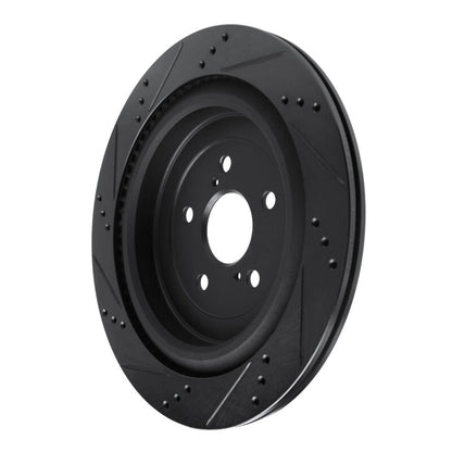 R1 Concepts R1 16-22 Lexus RX350 Rear Right Drilled & Slotted Black Brake Rotor
