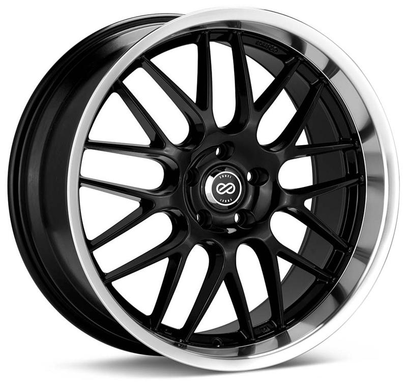 Enkei Lusso 20 x 8.5 40mm Offset 5x114.3 Bolt Pattern Black w/ Machine Lip Wheel