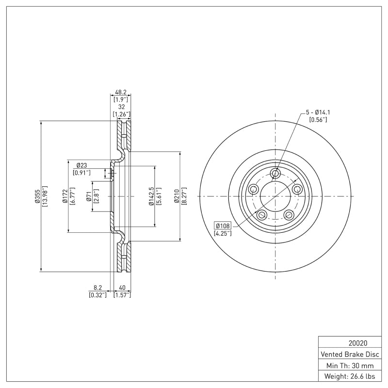 DFC 06-21 Jaguar Super V8 Front GeoSPEC Coated Rotor