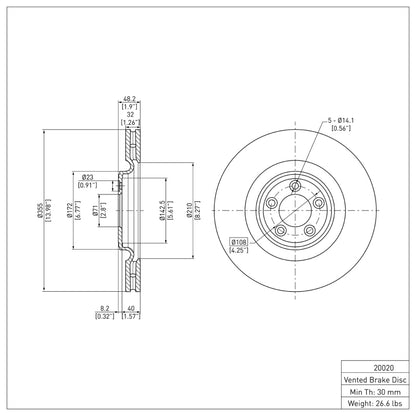 DFC 06-21 Jaguar Super V8 Front GeoSPEC Coated Rotor