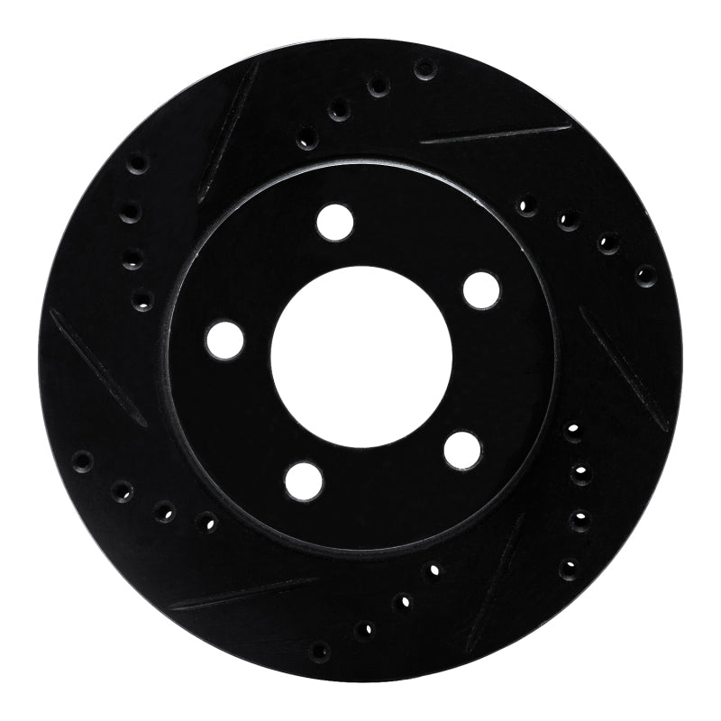 R1 Concepts R1 70-93 Ford Taurus SHO Front Left Drilled & Slotted Black Brake Rotor