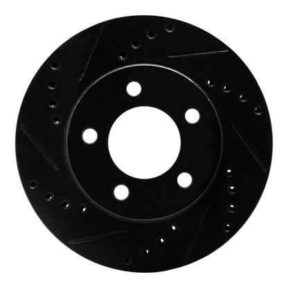 R1 Concepts R1 70-93 Ford Taurus SHO Front Left Drilled & Slotted Black Brake Rotor