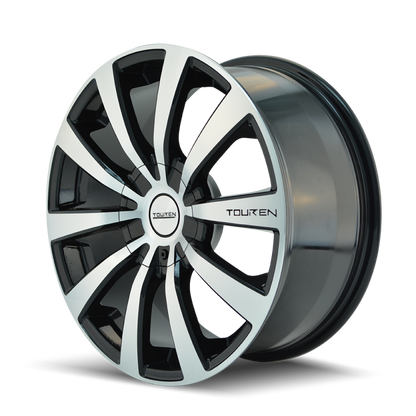 Touren 3130 TR3 16x7 / 5x112/120 BP / 42mm Offset / 72.62mm Hub Gloss Black Machined Wheel