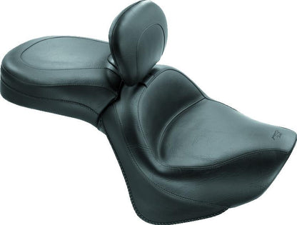 Mustang Motorcycle Mustang 06-21 Kawasaki Vulcan 900 Classic, Custom Touring 1PC Seat w/Driver Backrest - Black