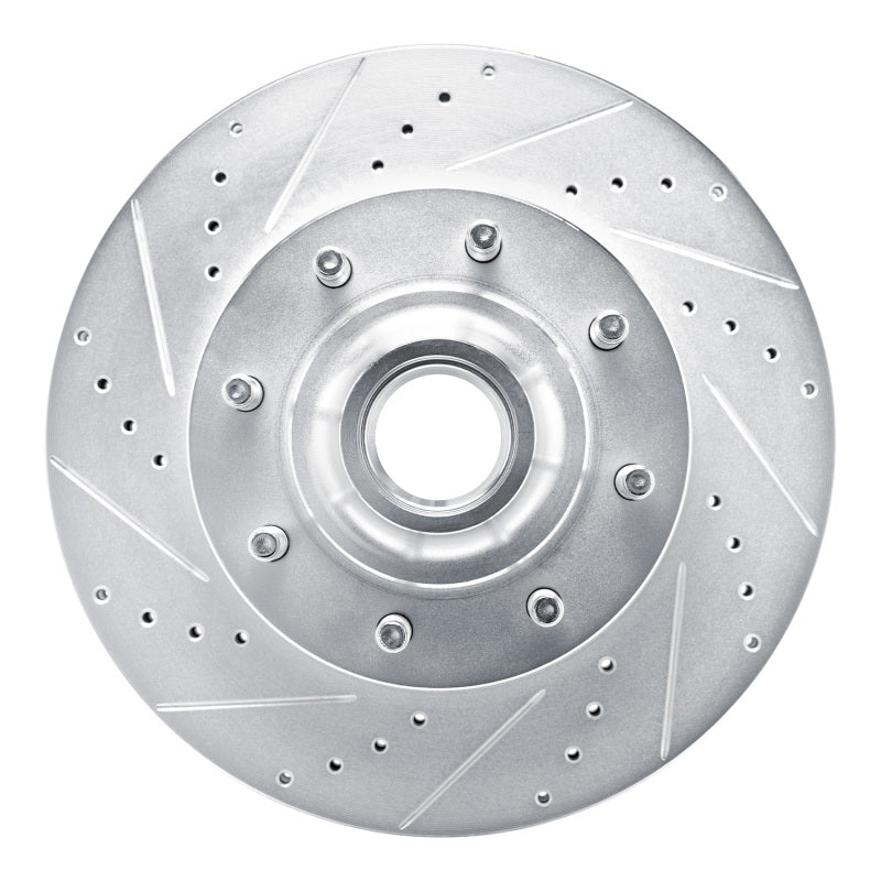R1 Concepts R1 08-25 Ford E-150 Front Left Drilled & Slotted Silver Brake Rotor