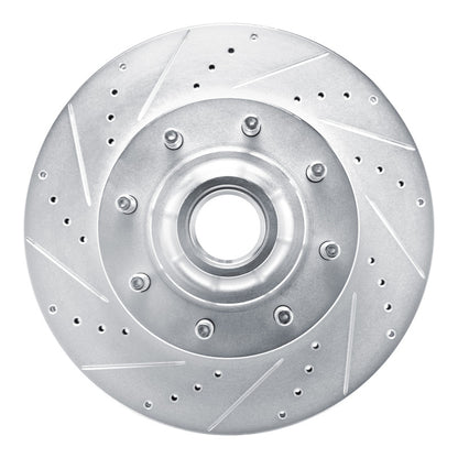 R1 Concepts R1 08-25 Ford E-150 Front Left Drilled & Slotted Silver Brake Rotor