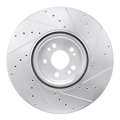 R1 Concepts R1 20-26 Mercedes-Benz GLE350 Front Left Drilled & Slotted Silver Brake Rotor