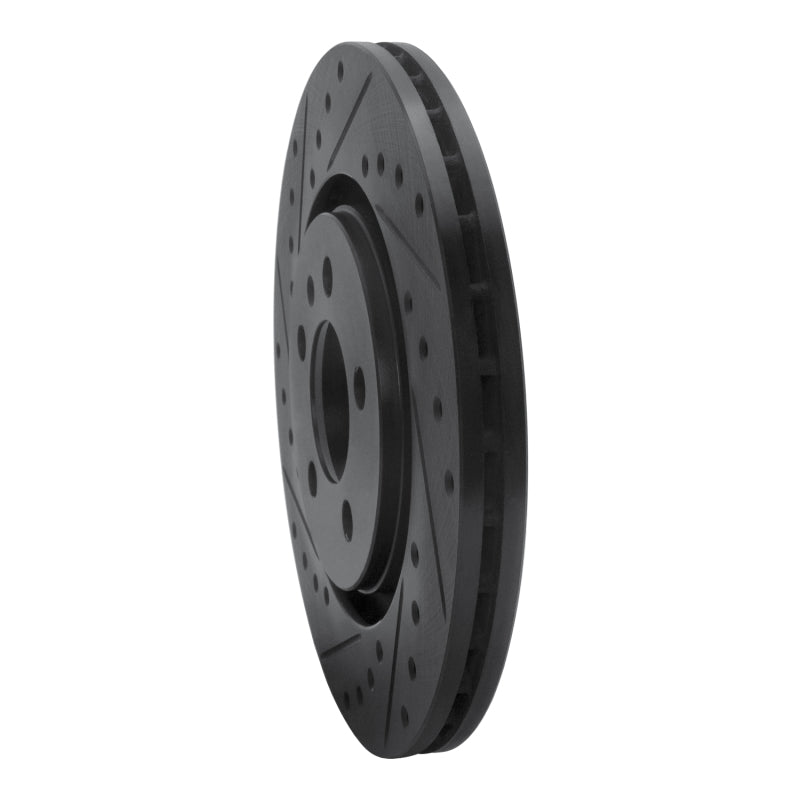 R1 Concepts R1 92-95 Volkswagen Jetta Sedan Front Left Drilled & Slotted Black Brake Rotor