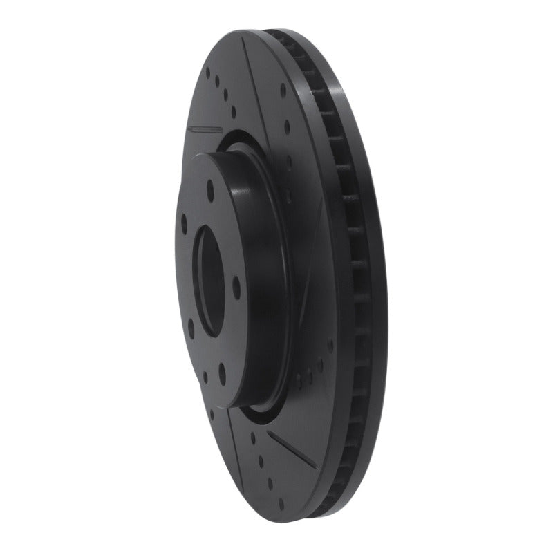 R1 Concepts R1 16-25 Mazda 6 Front Right Drilled & Slotted Black Brake Rotor