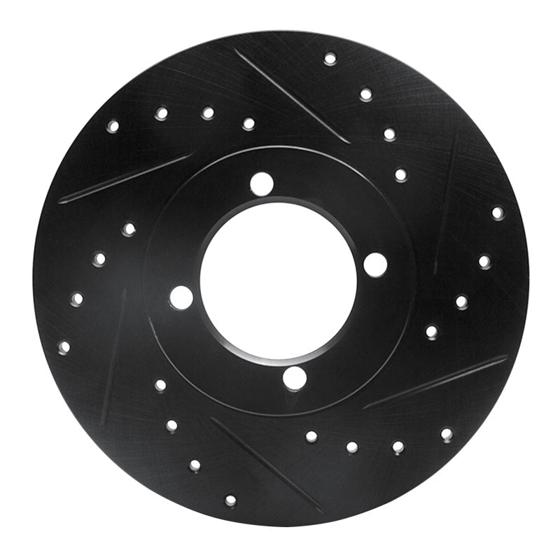 R1 Concepts R1 74-79 Lotus Elite Front Right Drilled & Slotted Black Brake Rotor