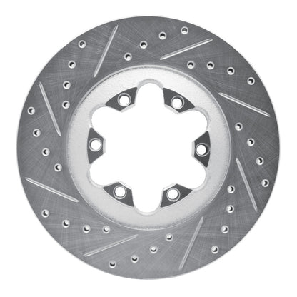 R1 Concepts R1 04-08 Chevrolet Colorado Front Left Drilled & Slotted Silver Brake Rotor