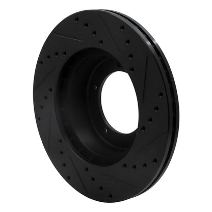 R1 Concepts R1 90-16 Land Rover Defender 90 Front Left Drilled & Slotted Black Brake Rotor