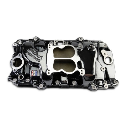 Edelbrock 65-90 BB Chevy Oval Port Heads Performer 2-O Manifold - Black Plasma