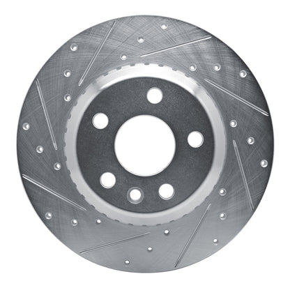 R1 Concepts R1 20-22 Jaguar E-Pace Rear Left Drilled & Slotted Silver Brake Rotor