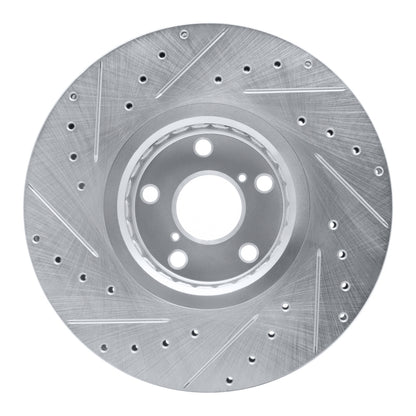 R1 Concepts R1 07-11 Lexus GS350 Right Front Drilled & Slotted Silver Brake Rotor
