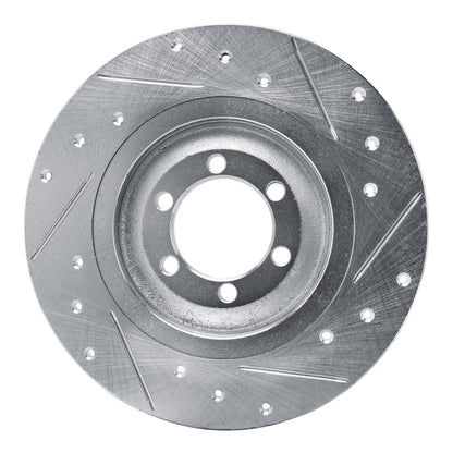 R1 Concepts R1 81-89 Alfa Romeo GTV-6 Rear Left Drilled & Slotted Silver Brake Rotor