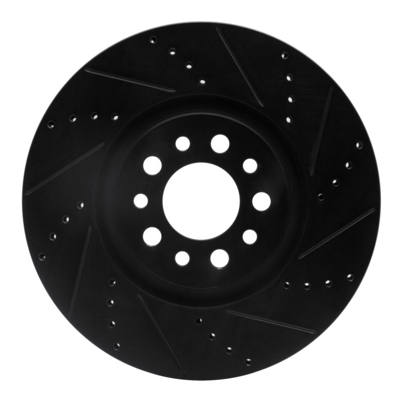 R1 Concepts R1 14-25 Alfa Romeo Tonale Front Right Drilled & Slotted Black Brake Rotor