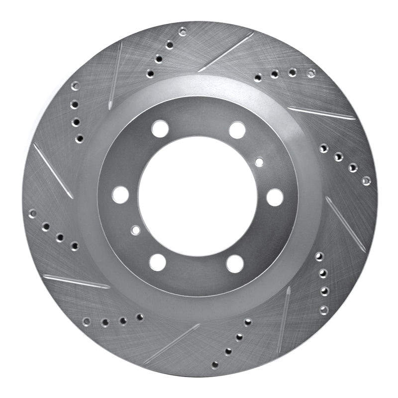 R1 Concepts R1 10-24 Lexus GX460 Front Left Drilled & Slotted Silver Brake Rotor