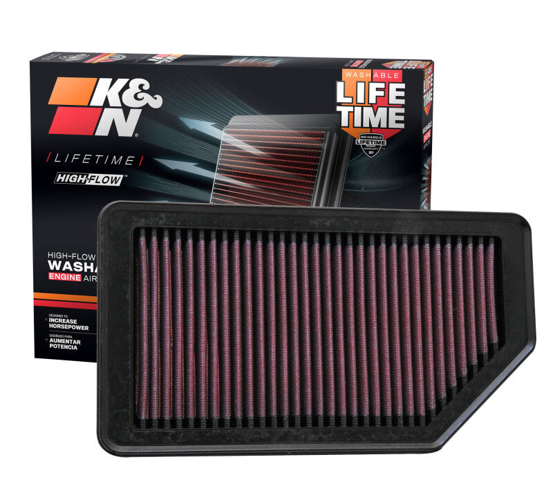 K&N Engineering K&N Replacement Air Filter 10.625in O/S Length x 5.75in O/S Width x 1in Height