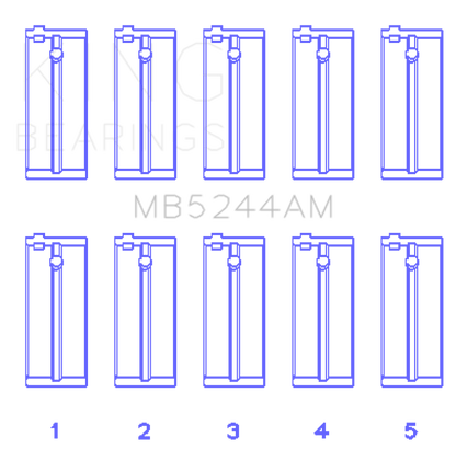 King Engine Bearings King Honda 91CI/1.5L D15A2/D15A3/D15B1/D15B2/D15B7/D15B8/D15Z1 Main Bearing Set - Size STD