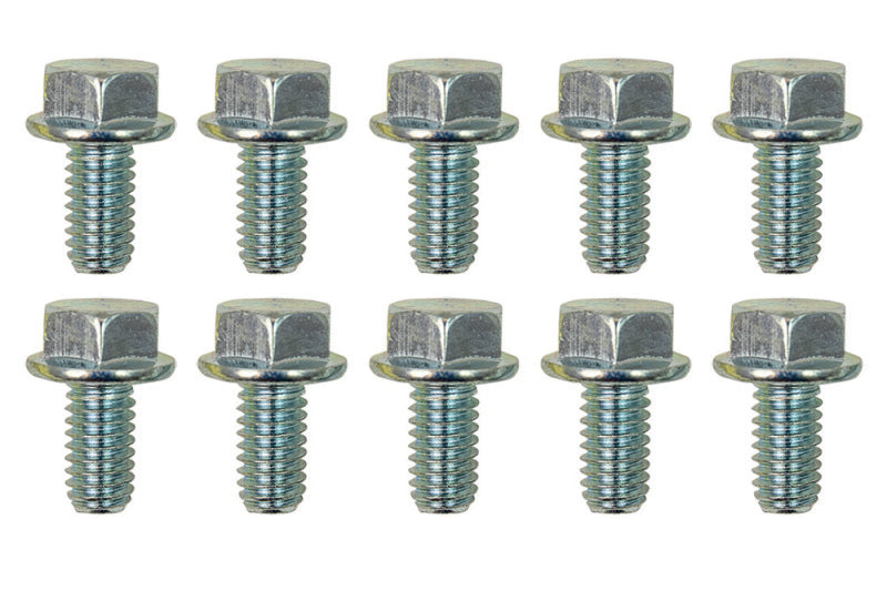Moroso 5/16in-18 Serrated Zinc Flange Bolt - 10 Pack