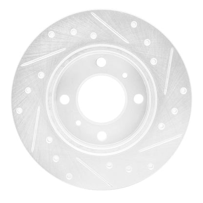 R1 Concepts R1 92-96 Dodge COLT Front Left Drilled & Slotted Silver Brake Rotor