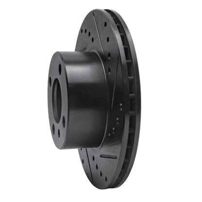 R1 Concepts R1 76-77 BMW 320I (USA/Canada) Front Right Drilled & Slotted Black Brake Rotor