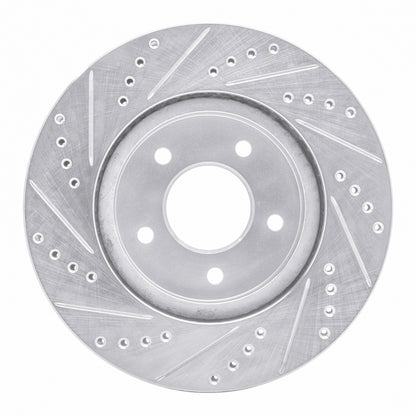 R1 Concepts R1 02-07 Chevrolet Equinox Front Right Drilled & Slotted Silver Brake Rotor