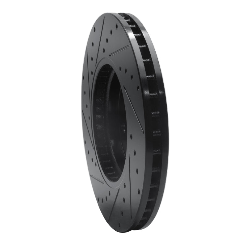R1 Concepts R1 2008-2014 Cadillac CTS Front Right Drilled & Slotted Black Brake Rotor