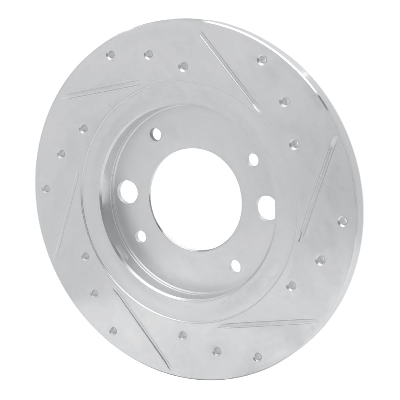 R1 Concepts R1 71-89 Peugeot 505 Rear Left Drilled & Slotted Silver Brake Rotor