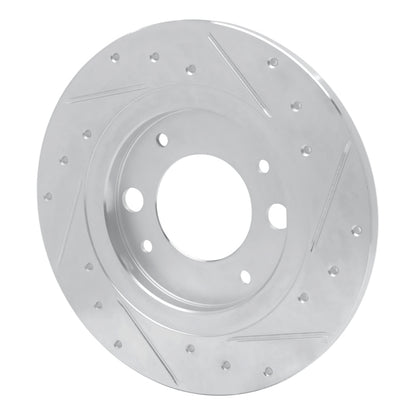 R1 Concepts R1 71-89 Peugeot 505 Rear Left Drilled & Slotted Silver Brake Rotor