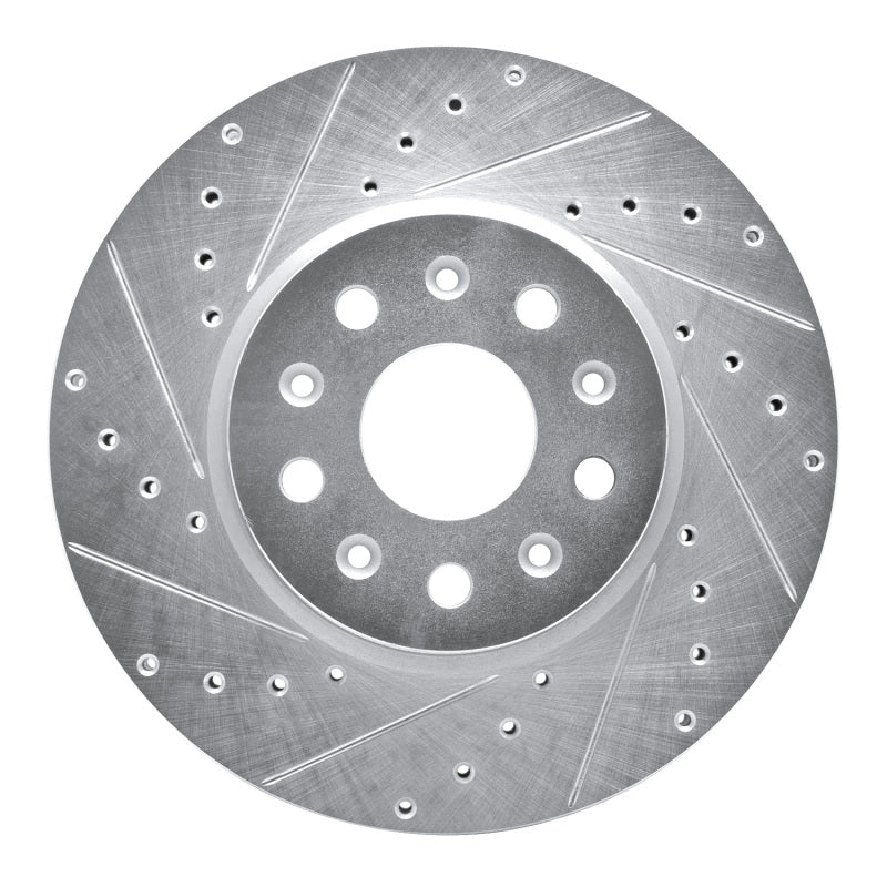 R1 Concepts R1 16-25 Cadillac CT5 Front Left Drilled & Slotted Silver Brake Rotor