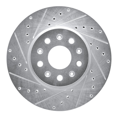 R1 Concepts R1 16-25 Cadillac CT5 Front Left Drilled & Slotted Silver Brake Rotor