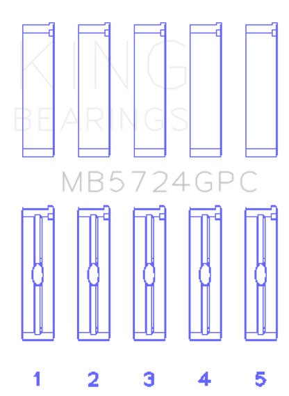 King Engine Bearings General Motors Duramax Diesel (Size 0.26) Main Bearing Set